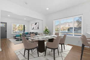 Dining room featuring light hardwood / wood-style flooring