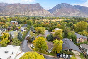 Aerial view with a mountain view