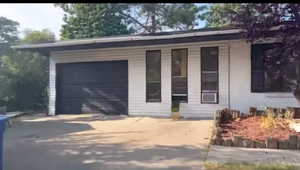 Exterior space featuring a garage