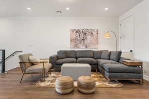 Living room featuring hardwood / wood-style floors