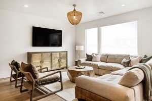 Living room featuring light hardwood / wood-style floors