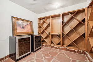 Wine room with beverage cooler