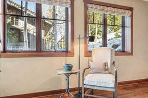 Sitting room featuring hardwood / wood-style floors