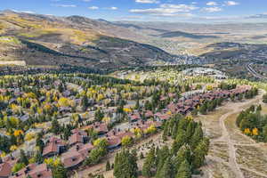 Birds eye view of property featuring a mountain view