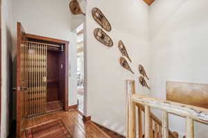 Entryway featuring hardwood / wood-style floors