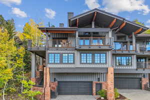 Exterior space featuring a garage