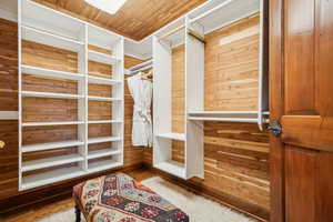 View of walk in closet