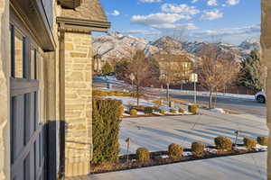 Exterior space with a mountain view