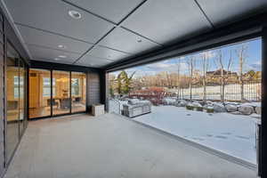 View of snow covered patio