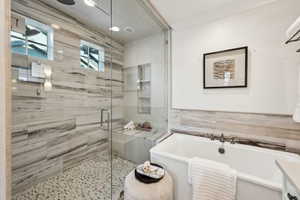 Bathroom with separate shower and tub