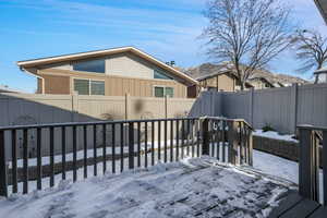 North facing deck, just off the living room