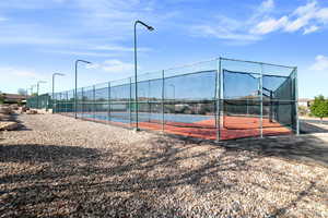 View of tennis court