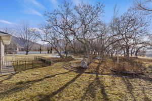 View of yard featuring a mountain view