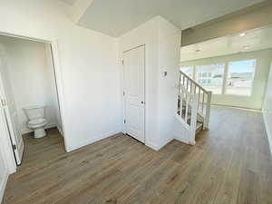 Interior space featuring hardwood / wood-style flooring