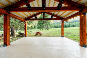 View of patio featuring a gazebo