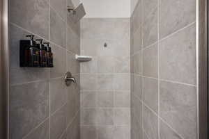 Bathroom with a tile shower