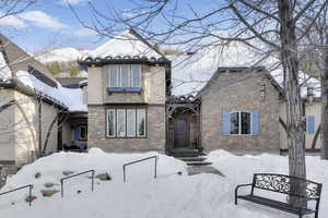 View of front of home featuring a mountain view