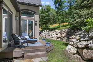 View of wooden deck