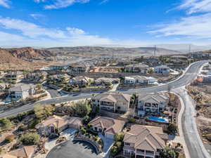 Drone / aerial view featuring a mountain view