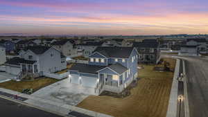 View of aerial view at dusk