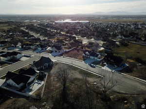 Drone / aerial view with a mountain view