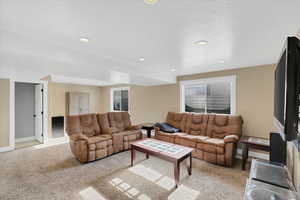Carpeted living room
