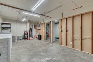 Basement with separate washer and dryer