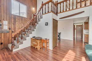 Stairs with wood-type flooring