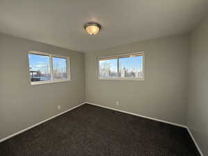 View of carpeted spare room