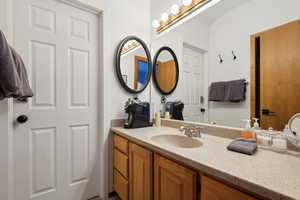 Bathroom featuring vanity