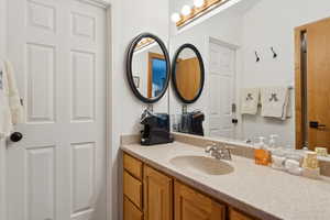 Bathroom featuring vanity