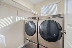 Laundry room with washer and dryer