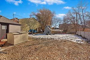 Spacious fenced backyard