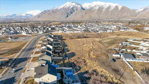 Drone / aerial view with a mountain view