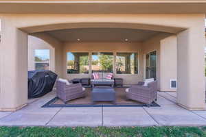 View of patio / terrace featuring area for grilling and an outdoor hangout area