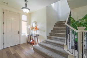 Foyer featuring light wood-type flooring