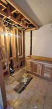 Unfinished basement bathroom