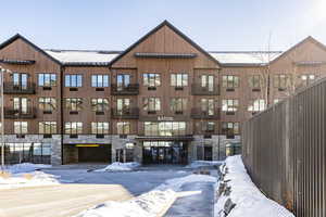 View of snow covered building