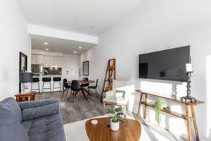 Living room featuring light hardwood / wood-style floors