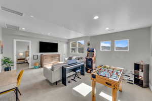 View of carpeted living room