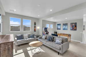 View of carpeted living room