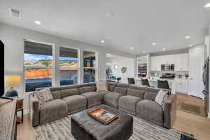 Living room featuring light hardwood / wood-style floors