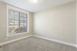 Unfurnished room with a healthy amount of sunlight and carpet