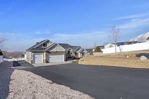 View of front of home featuring a garage