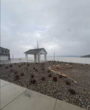 View of yard featuring a gazebo