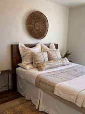 Bedroom featuring hardwood / wood-style flooring