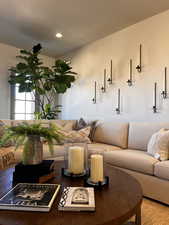 Living room featuring hardwood / wood-style flooring