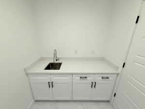 Storage cabs with quartz folding counters and utility sink