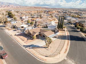 Bird's eye view featuring a mountain view