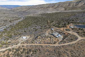 Bird's eye view featuring a mountain view